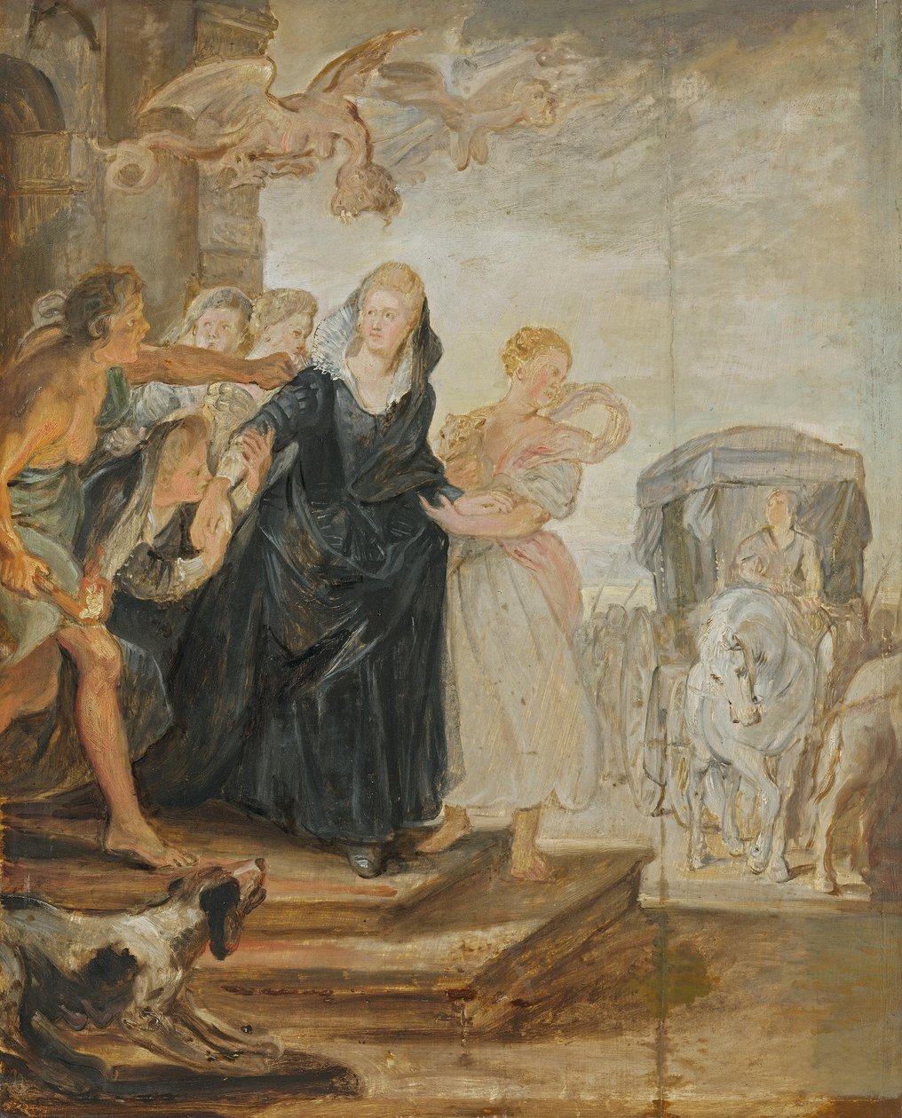 La partida de París (boceto del ciclo de los Médici) de Peter Paul Rubens