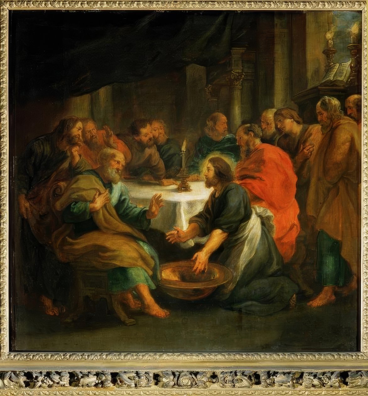 El lavatorio de los pies de Peter Paul Rubens