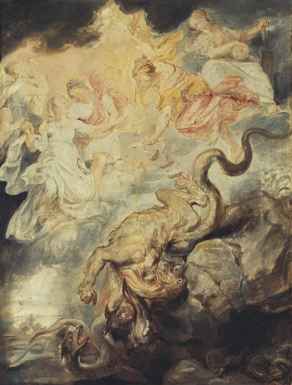 La reconciliación (boceto del ciclo de los Medici) de Peter Paul Rubens