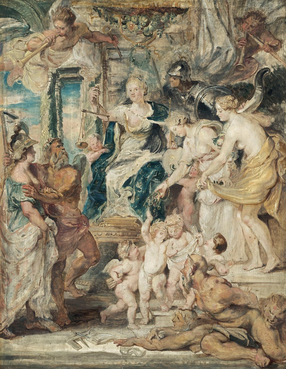 El gobierno feliz (boceto del ciclo de los Médici) de Peter Paul Rubens