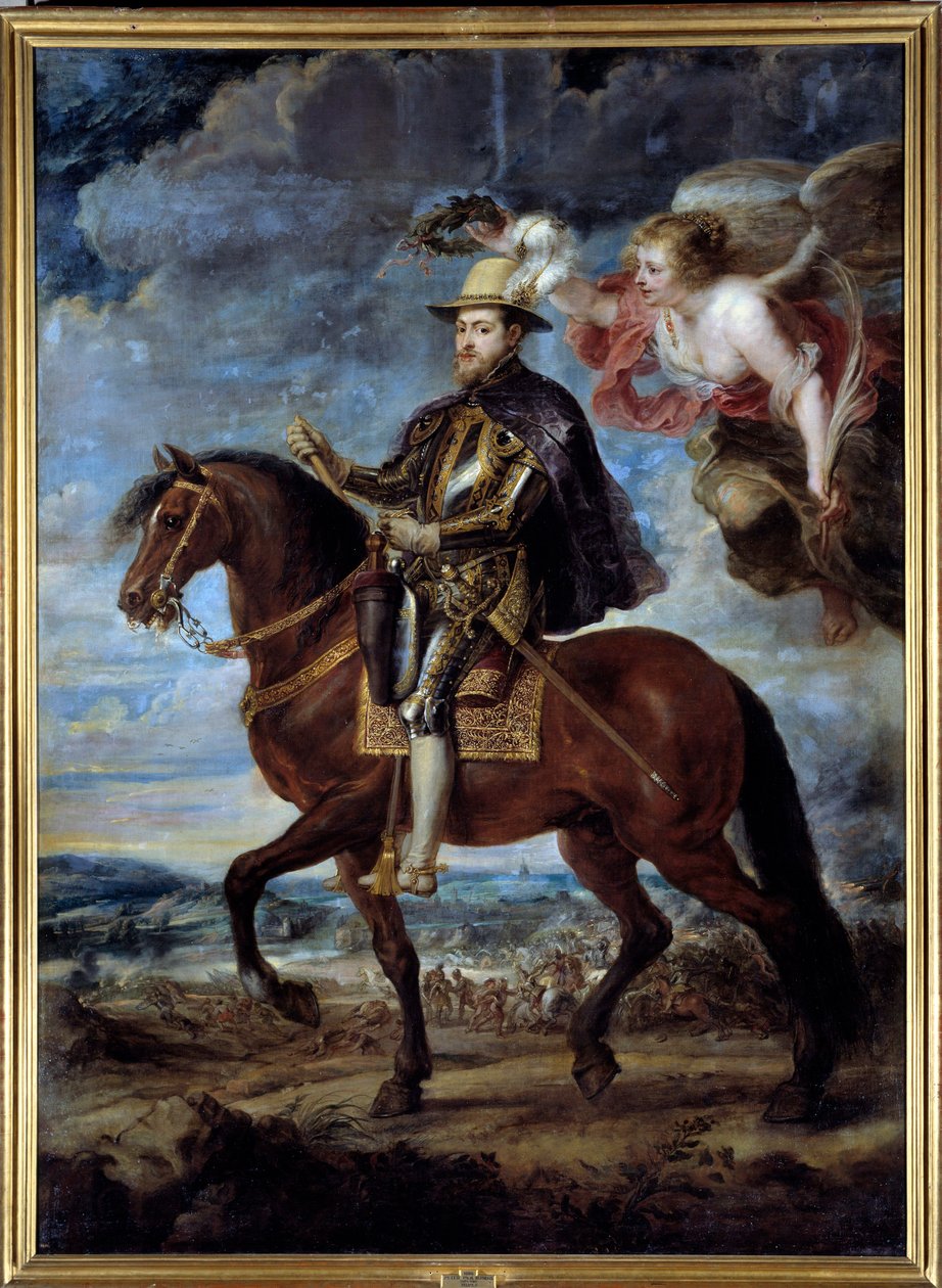 Retrato ecuestre de Felipe II, Rey de España (1527-1598) de Peter Paul Rubens