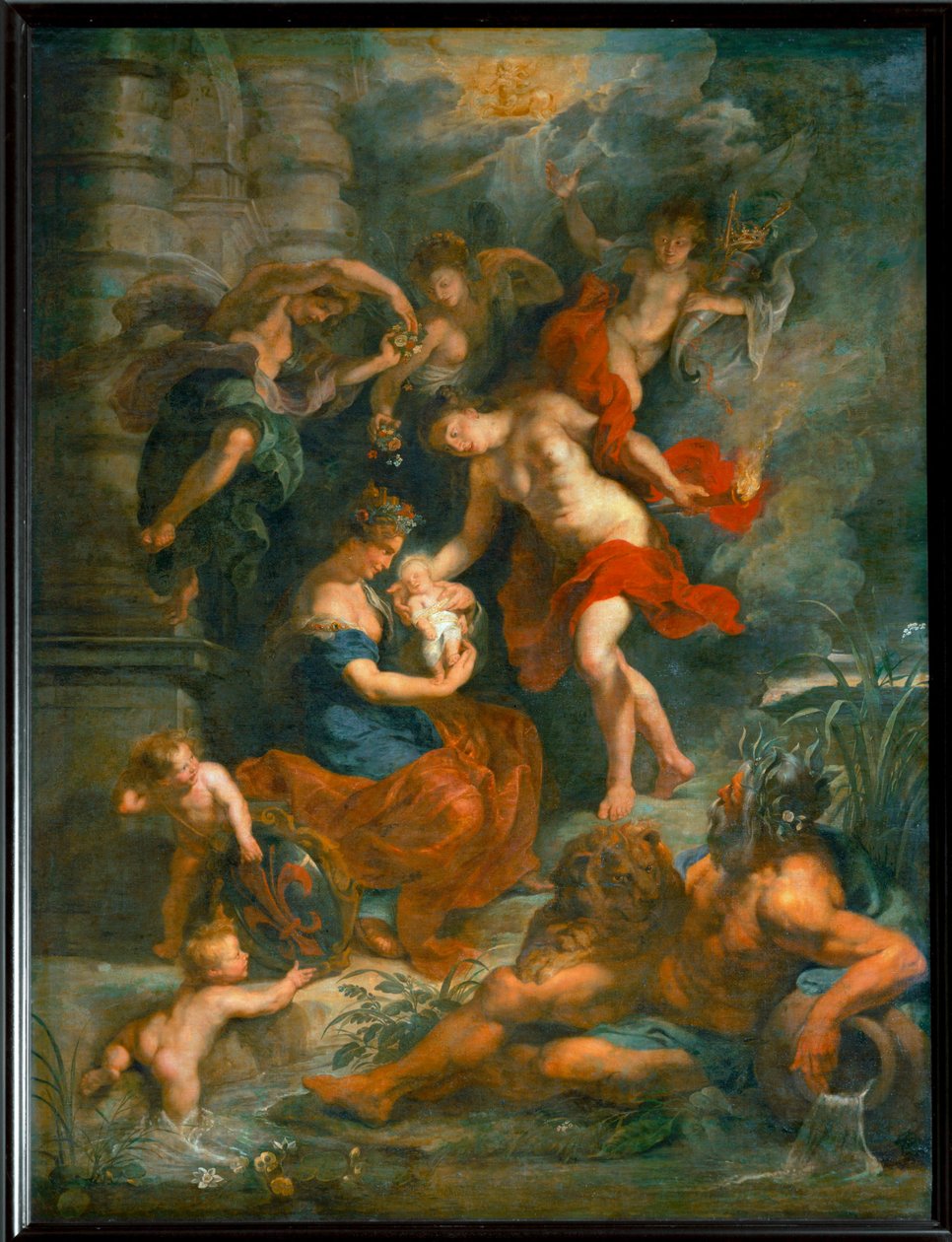 El nacimiento de la reina María de Médicis, en Florencia el 26 de abril de 1573 ... de Peter Paul Rubens