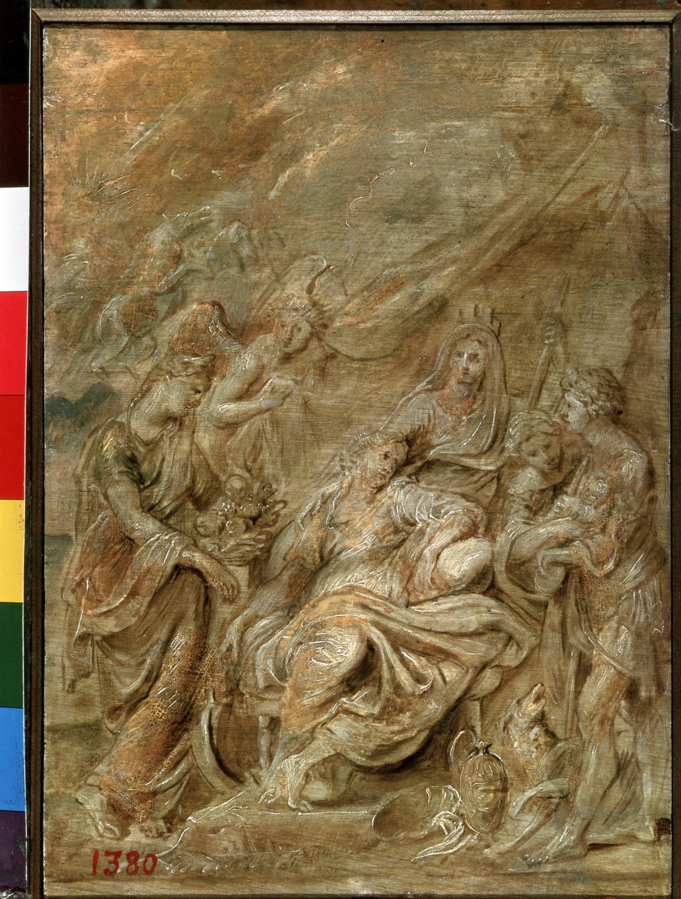 Nacimiento del Delfín Luis XIII (1601-1643) (Nacimiento del Delfín Luis XIII). Pintura de Peter Paul (Pierre-Paul) Rubens (o Peter Paul o Petrus Paulus) (1577-1640). Óleo sobre tabla, 33,6 x 24 cm de Peter Paul Rubens