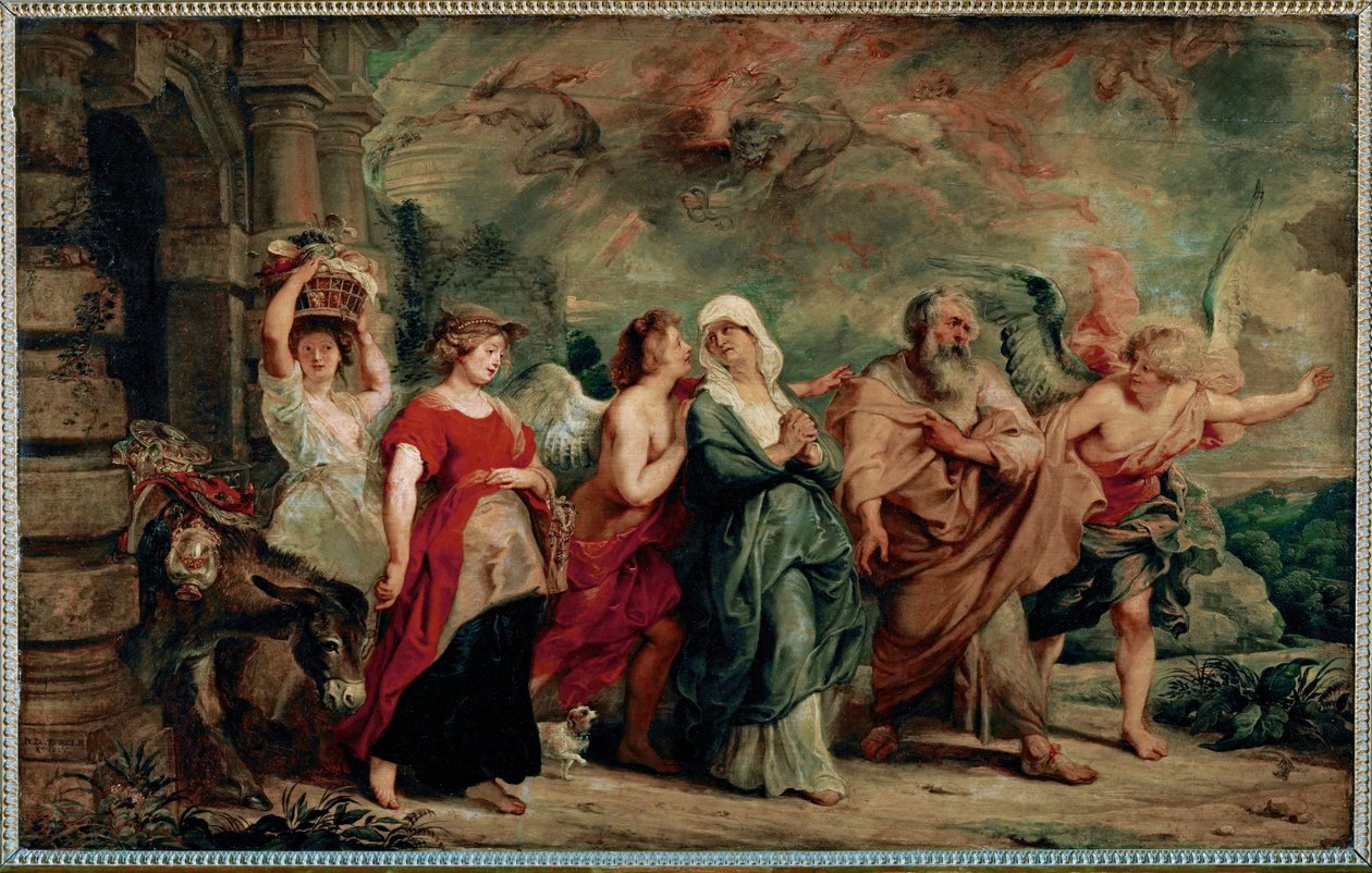 Lot y su familia abandonan Sodoma de Peter Paul Rubens