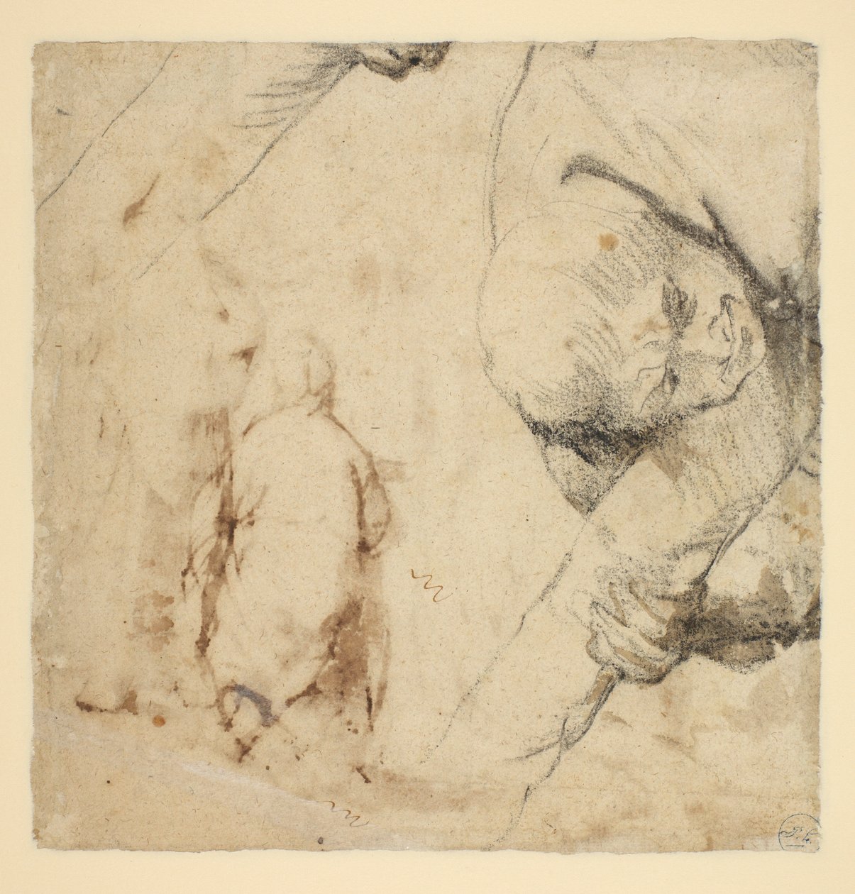 Hombre sosteniendo un asta de la cruz de Peter Paul Rubens