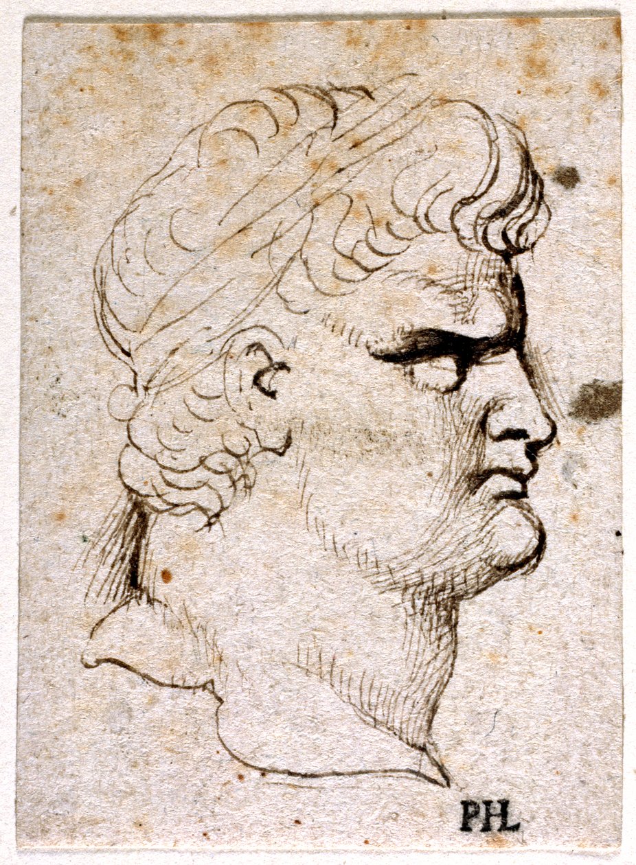 Nerón, de diez dibujos de ocho de los primeros doce Césares, después de las medallas de Giovanni da Cavino de Peter Paul Rubens