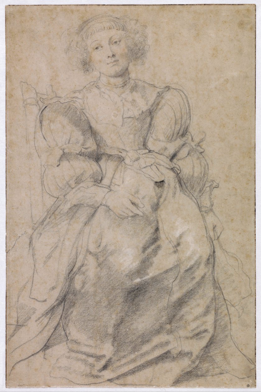 "Retrato de Helene Fourment (1614-1673)" (Retrato de Helene Fourment), c.1630-1631 (sanguina) de Peter Paul Rubens
