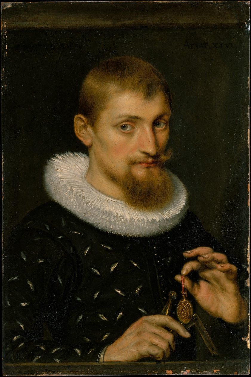 Retrato de un hombre, posiblemente un arquitecto o un geógrafo de Peter Paul Rubens