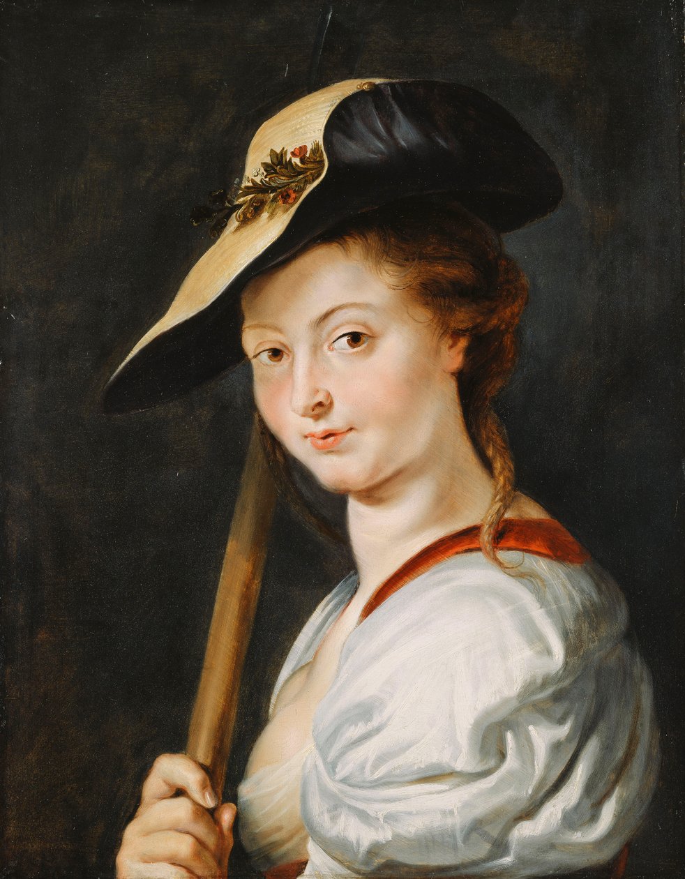 Retrato de una joven, supuestamente Suzanna Fourment, busto, como pastora de Peter Paul Rubens