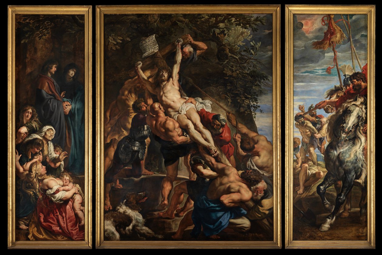 Levantamiento de la Cruz, c.1610-11 (óleo sobre tabla) de Peter Paul Rubens