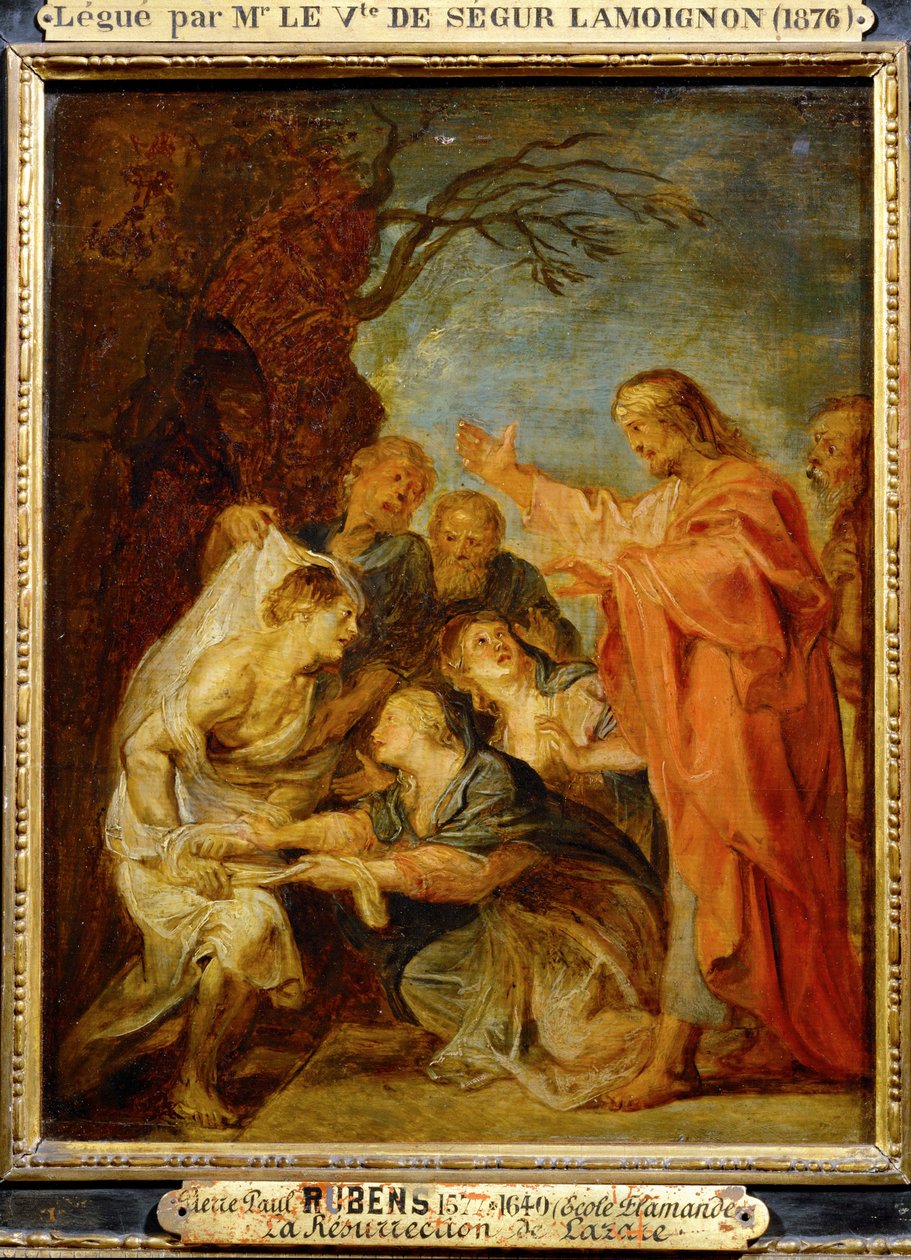 Resurrección de Lázaro, boceto para el Berlín (pintura sobre madera) de Peter Paul Rubens