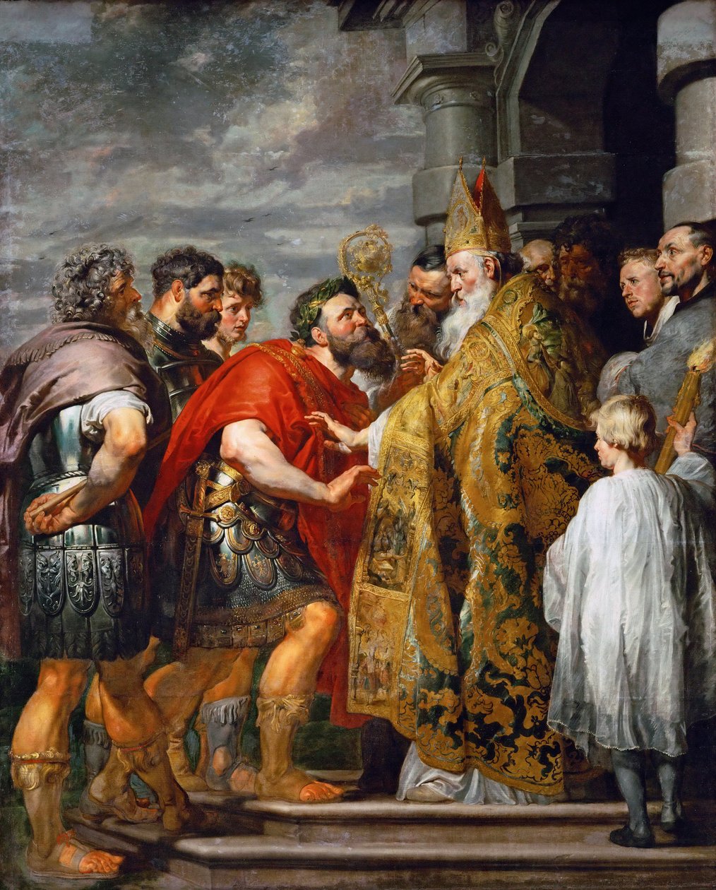 San Ambrosio y el Emperador Teodosio I de Peter Paul Rubens