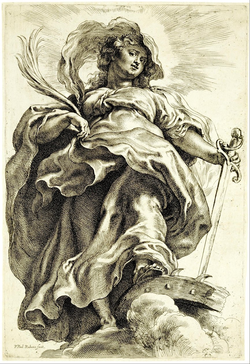 Santa Catalina de Alejandría en las nubes de Peter Paul Rubens