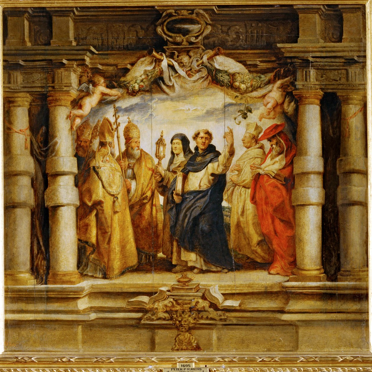 Santa Clara entre sacerdotes y padres de la iglesia (pintura) de Peter Paul Rubens