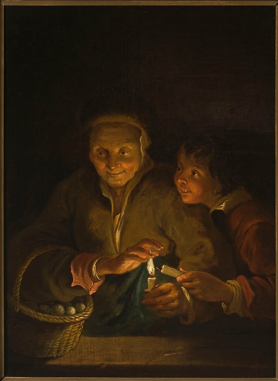 Anciana y niño con una vela de Peter Paul Rubens