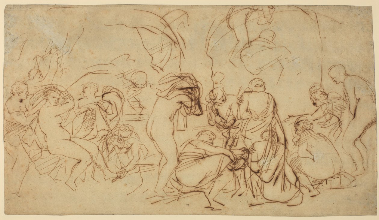 Estudio para "El baño de Diana" (anverso) de Peter Paul Rubens