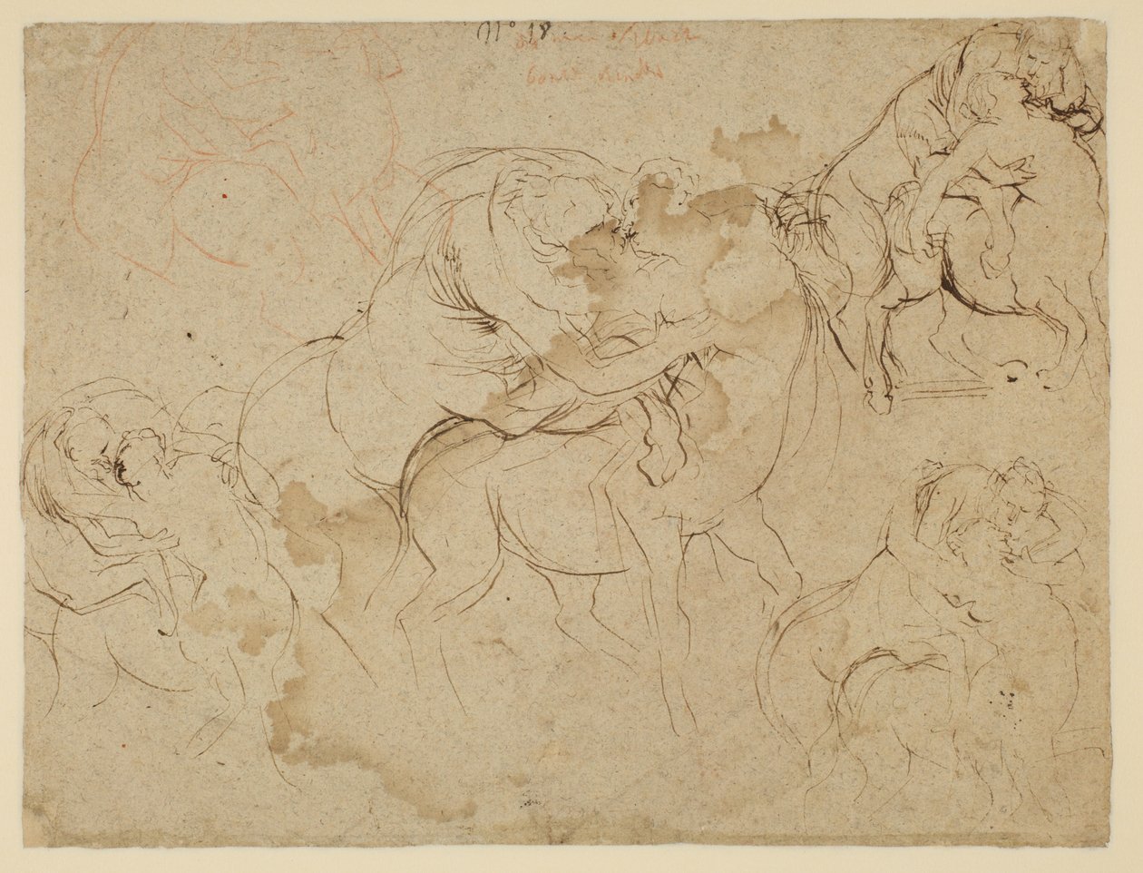 Estudio de figuras masculinas y centauros femeninos (Centaurides) (verso) de Peter Paul Rubens