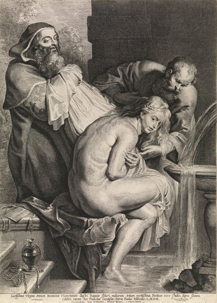 Suzanne y los viejos (grabado) de Peter Paul Rubens