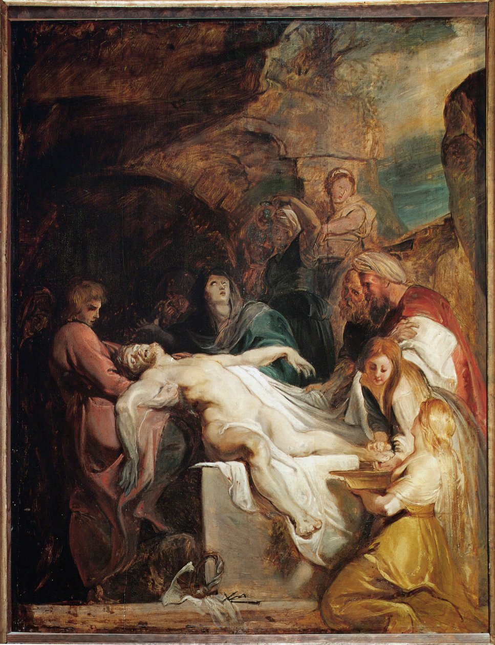 El Entierro de Cristo (pintura sobre madera de roble) de Peter Paul Rubens