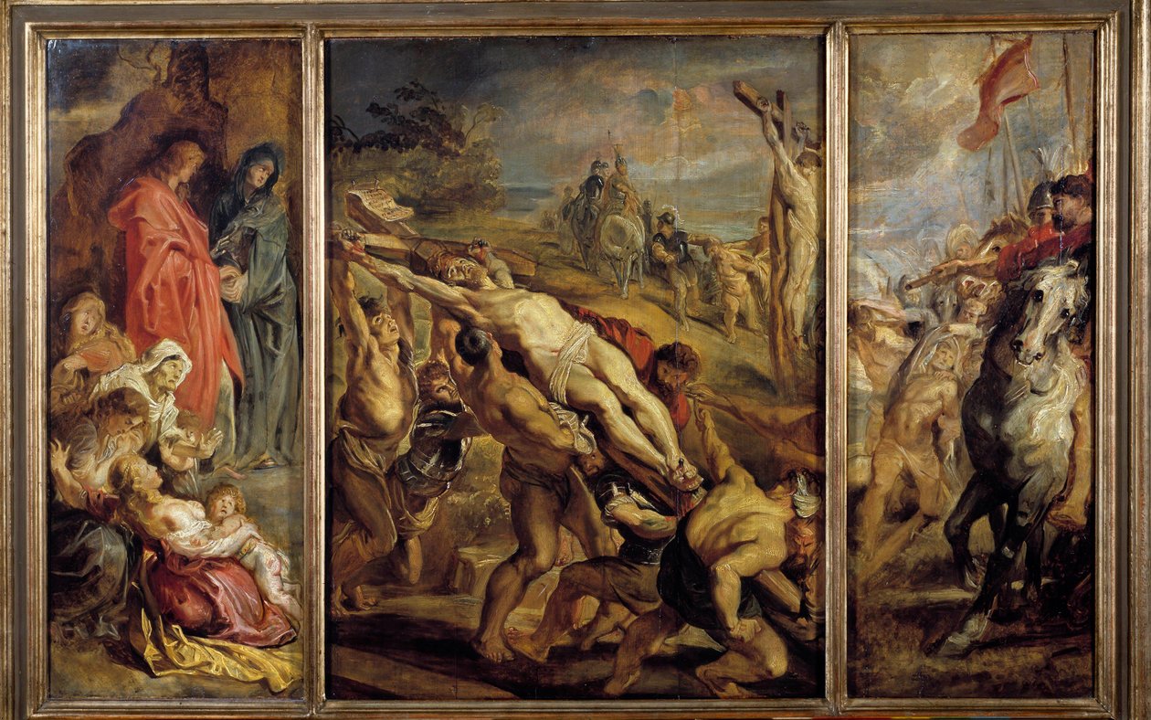 La erección del tríptico de la cruz de Peter Paul Rubens