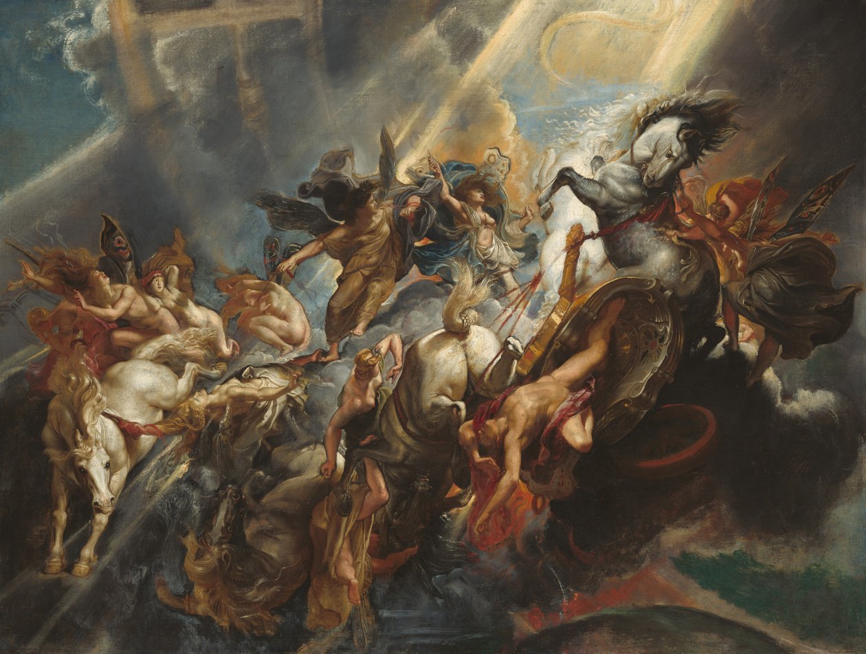 La caída de Faetón, c. 1604-1605, probablemente retocado c. 1606-1608 de Peter Paul Rubens