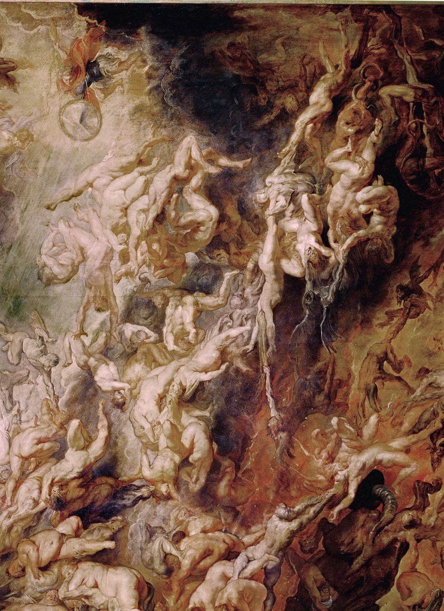 La caída de los condenados (pintura sobre madera de roble) de Peter Paul Rubens