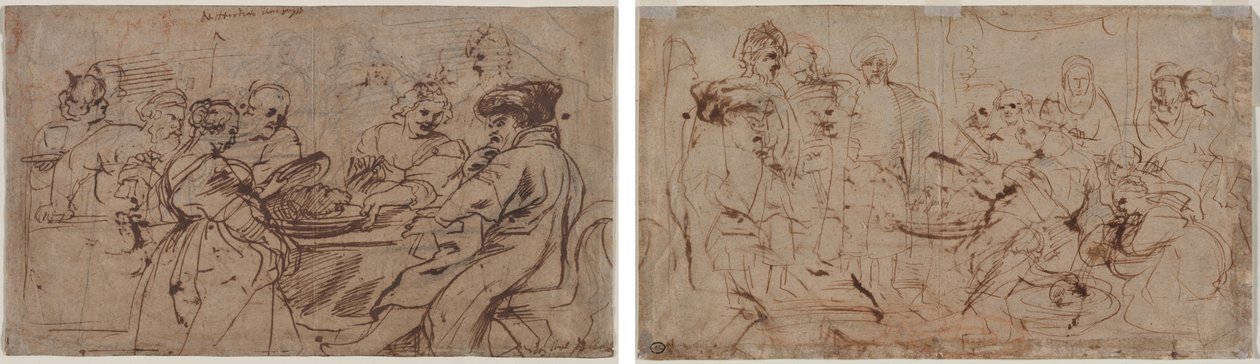 El festín de Herodes (recto) Tomiris con la cabeza de Ciro (verso) de Peter Paul Rubens