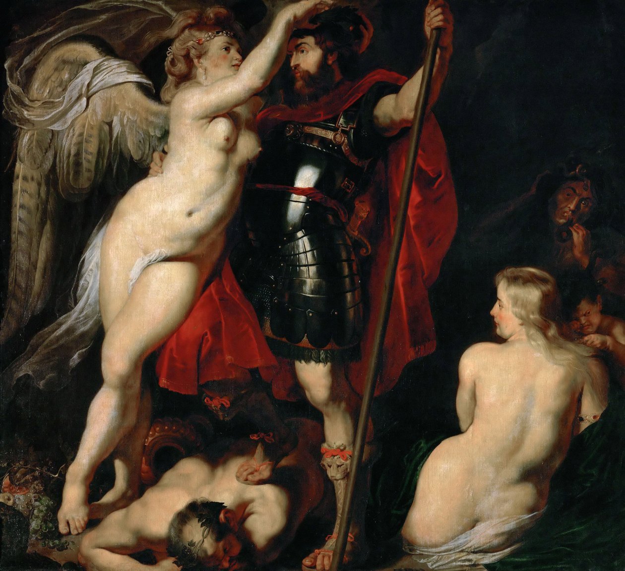 El héroe de la virtud Marte, es coronado por la diosa de la victoria, ca. 1616 de Peter Paul Rubens