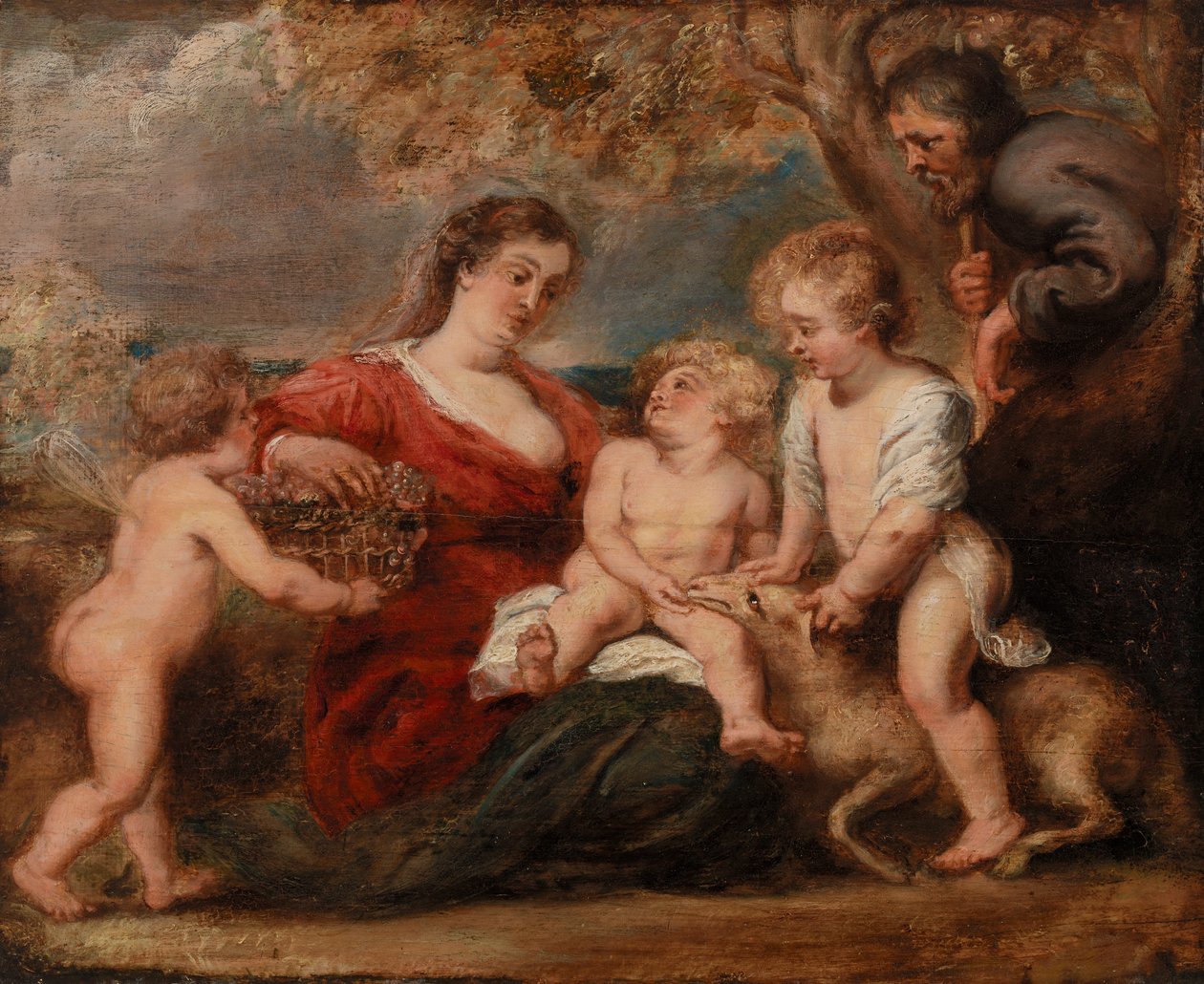 La Sagrada Familia con San Juan Bautista y un Ángel de Peter Paul Rubens