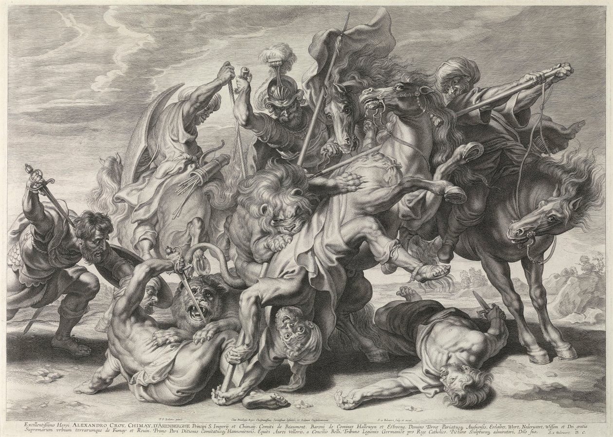 La caza del león de Peter Paul Rubens