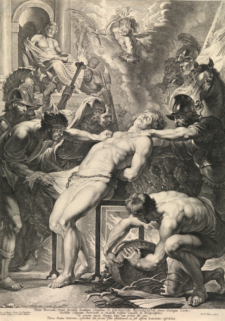 Martirio de San Laurencio (grabado) de Peter Paul Rubens