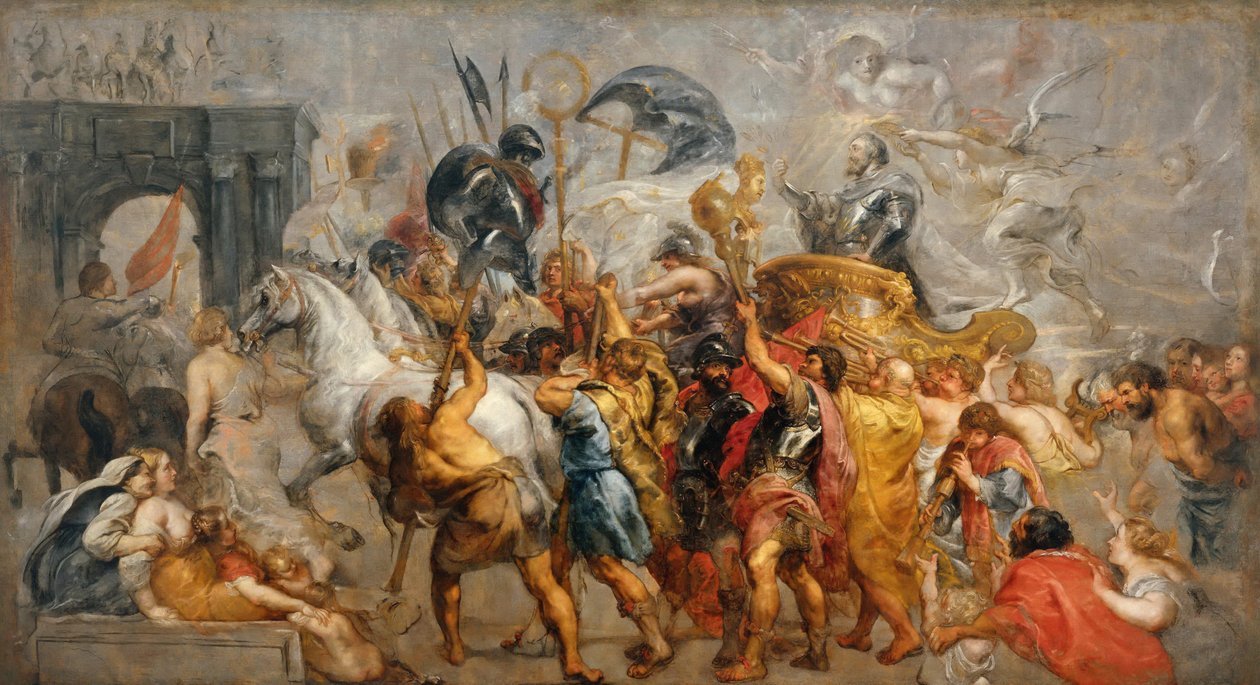 La entrada triunfal de Enrique IV en París, entre 1627 y 1630 de Peter Paul Rubens