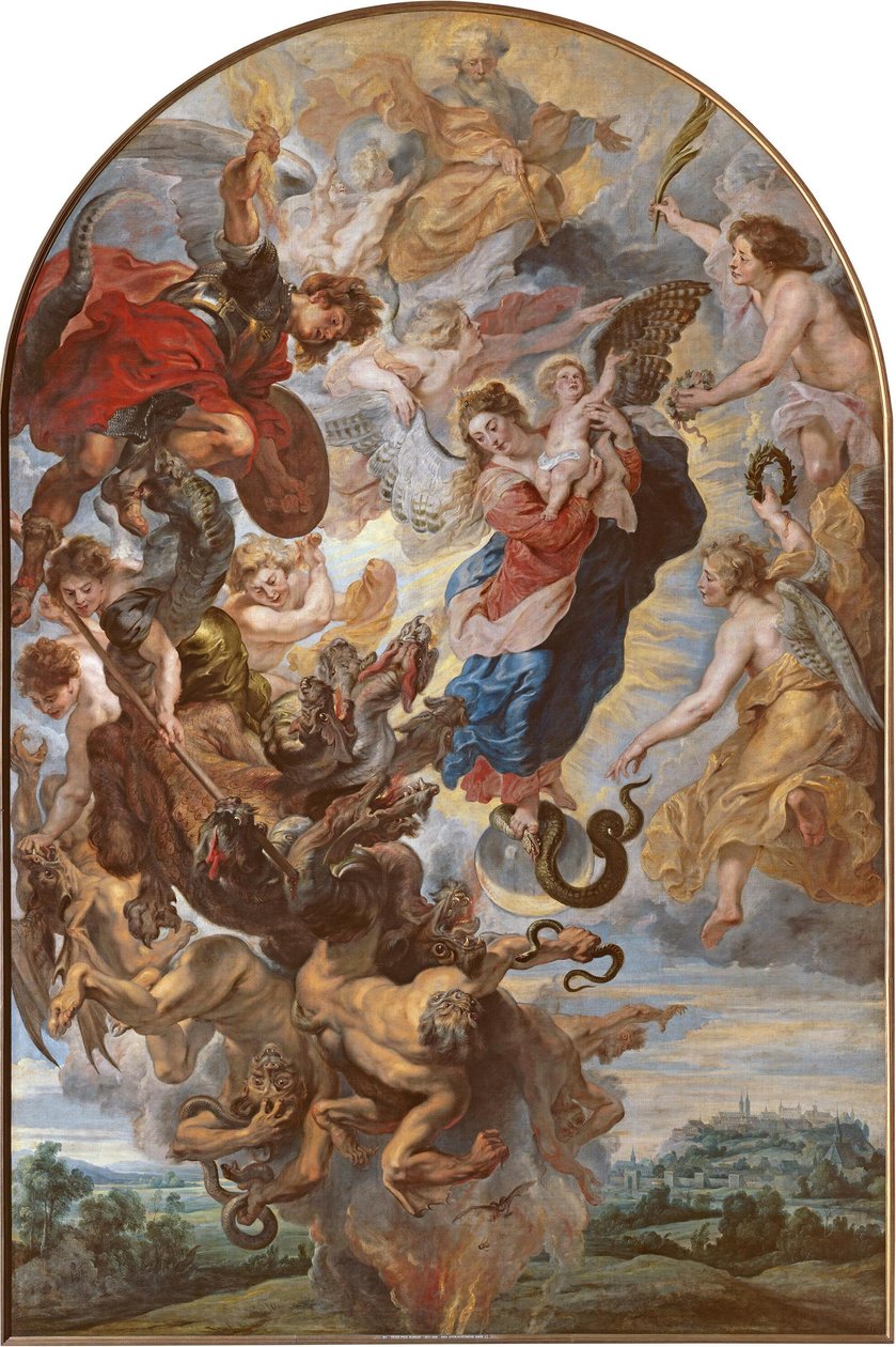 La Virgen como mujer apocalíptica sobre la luna de Peter Paul Rubens