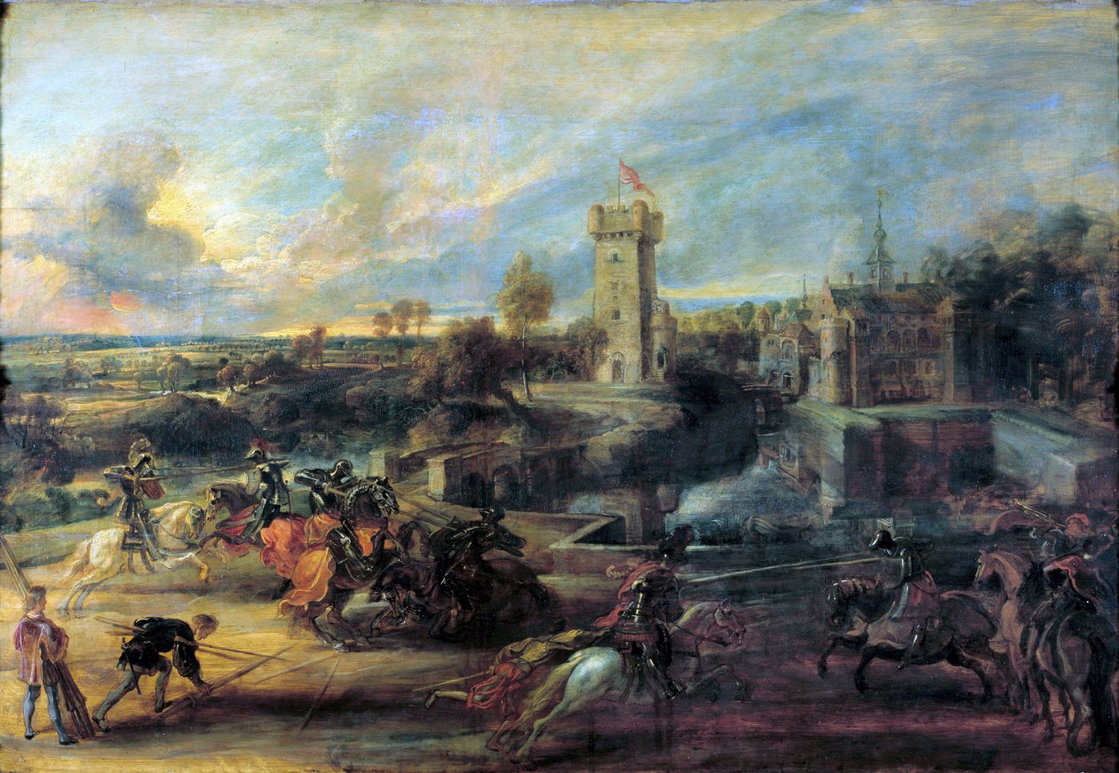 Torneo frente al Castillo Steen, 1635-1637 de Peter Paul Rubens