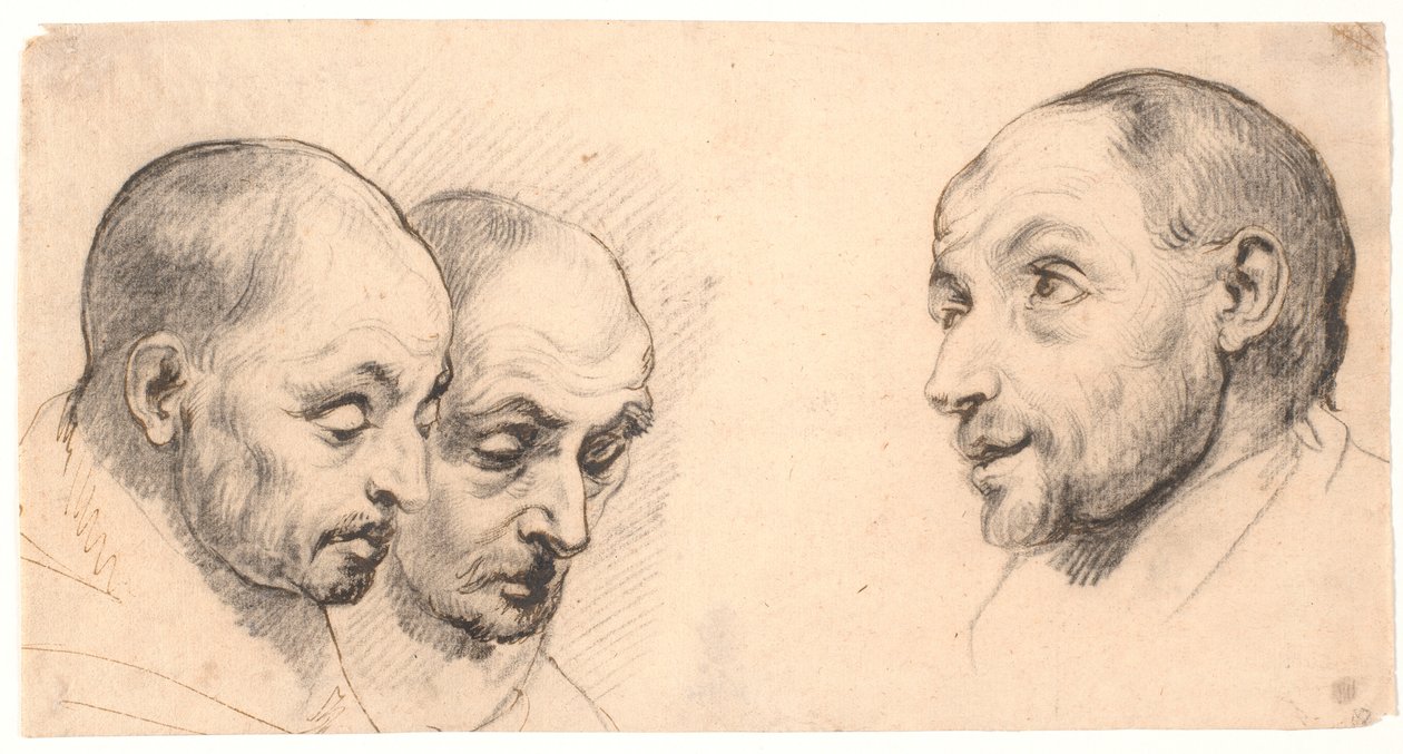 Tres cabezas de hombre de Peter Paul Rubens