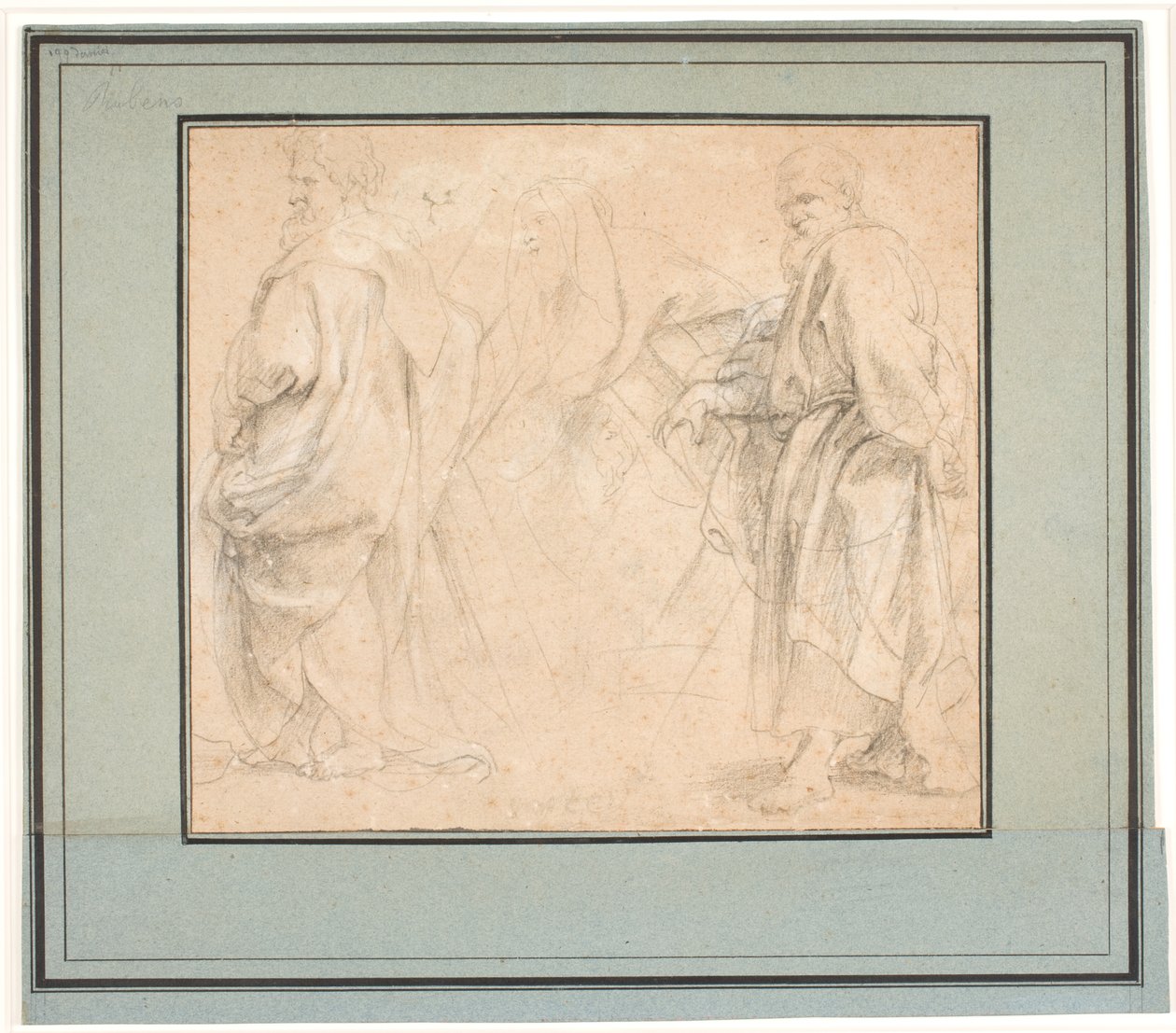 Dos estudios para San Andrés y un estudio para un sacerdote antiguo (¿Melquisedec?) de Peter Paul Rubens