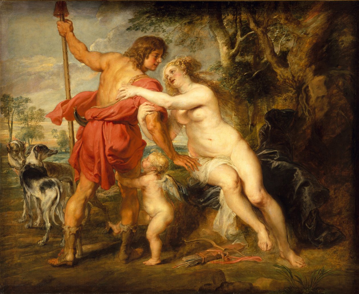 Venus y Adonis, c.1635 de Peter Paul Rubens