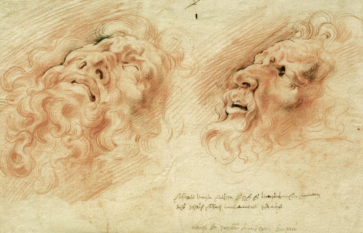 Dos estudios de la cabeza del Laocoonte de Peter Paul Rubens