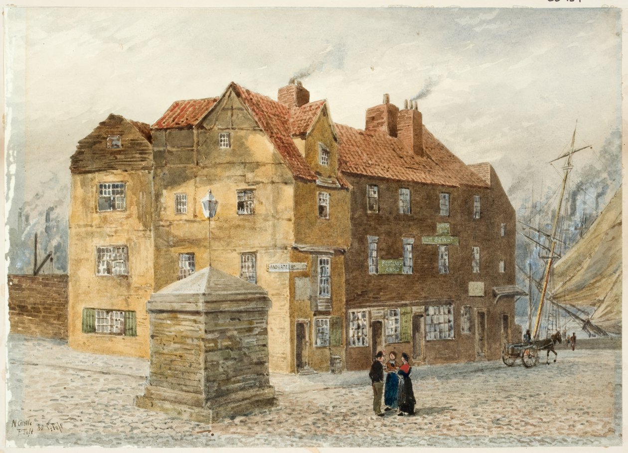Sandgate (Portland Arms Inn) (lápiz y acuarela sobre papel en cartulina) de Peter Petersen Toft