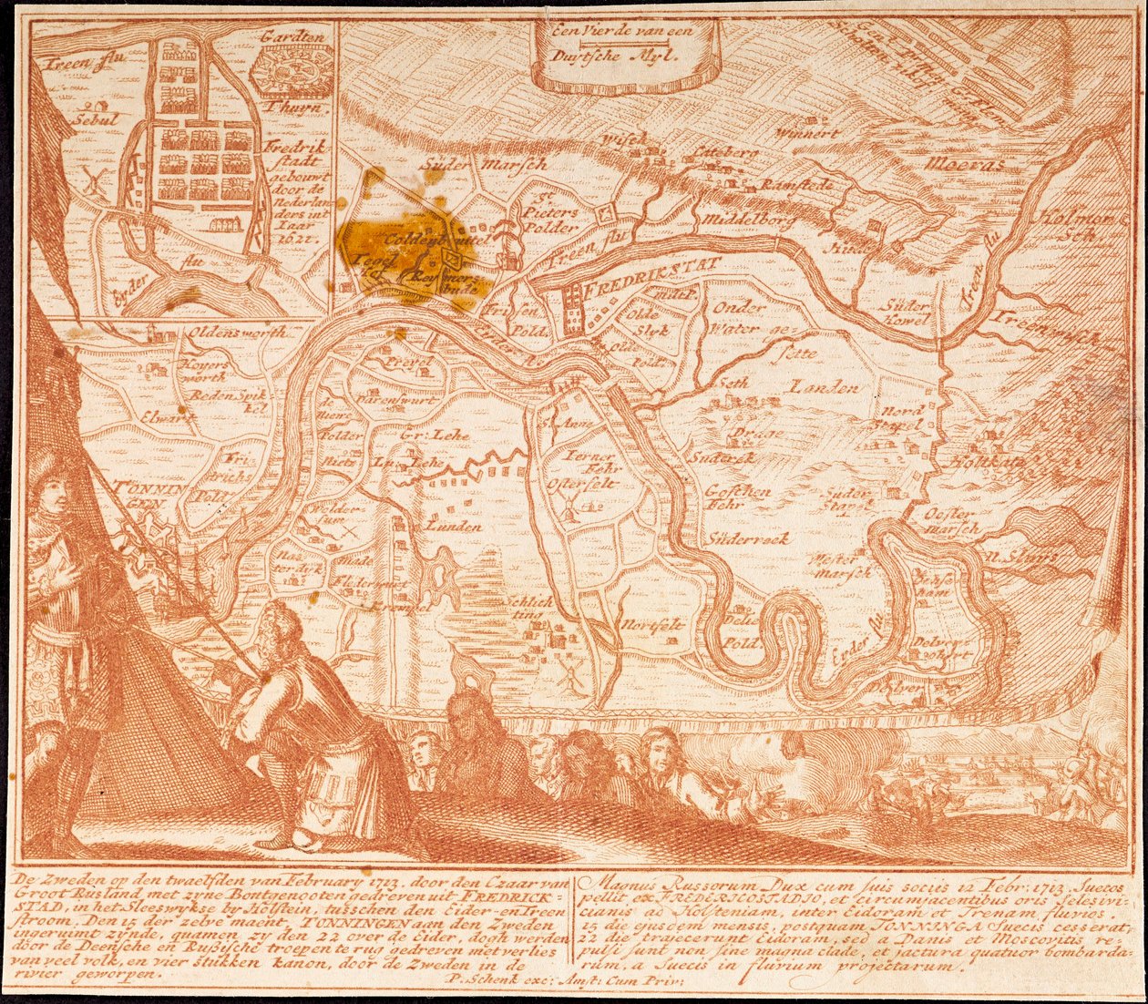 La conquista de Friedrichstadt el 12 de febrero de 1713, 1713 de Peter Schenk