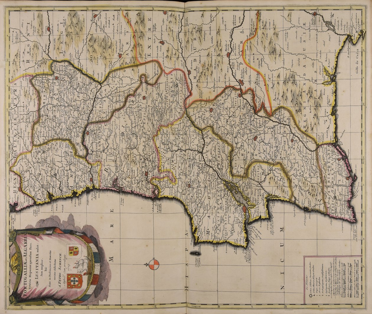 Corona Portugalliae et Algarbiae veteris Hispaniae quondam pars quae Lusitania audiit jam amplior hic suas in provincias et dioeceses noviter distributas de Peter Schenk the Elder
