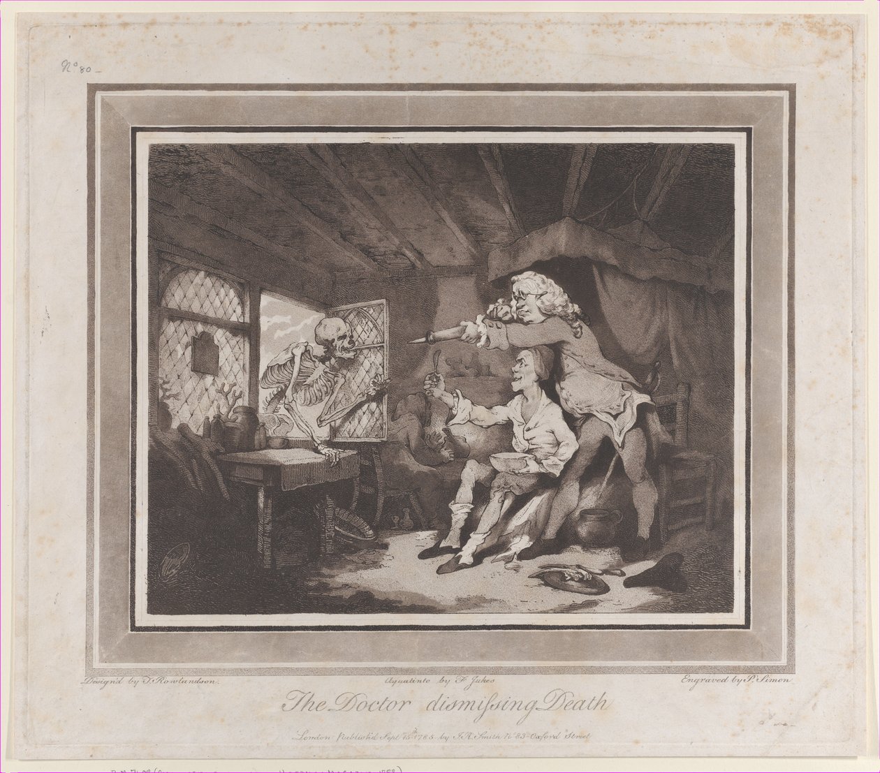 El doctor despidiendo a la muerte, 15 de septiembre de 1785 de Peter Simon