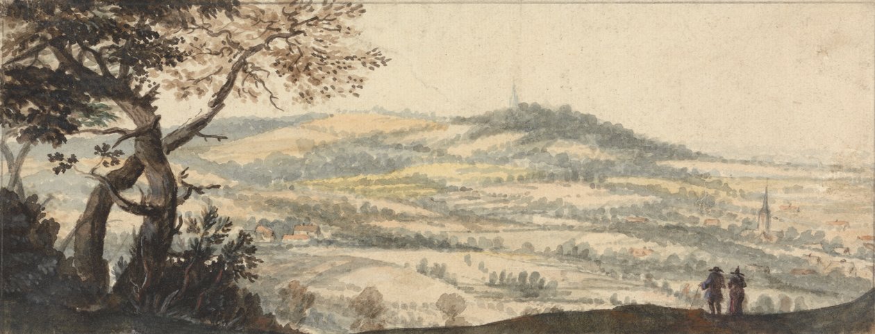Paisaje con dos figuras en primer plano de Peter Tillemans