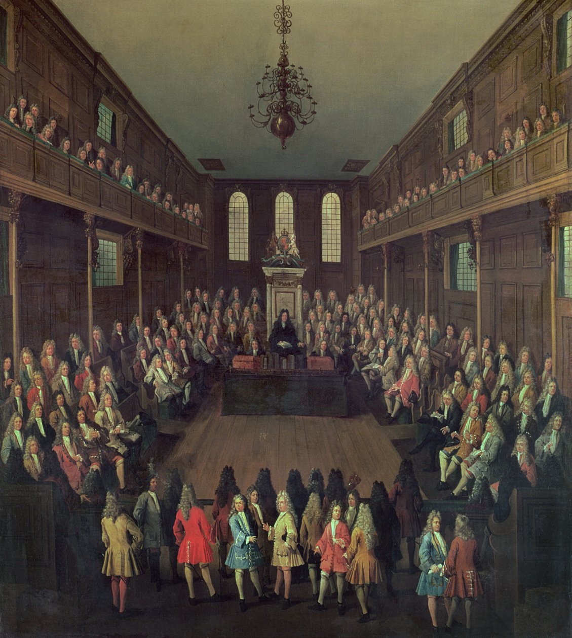 La Cámara de los Comunes en sesión, 1710 de Peter Tillemans