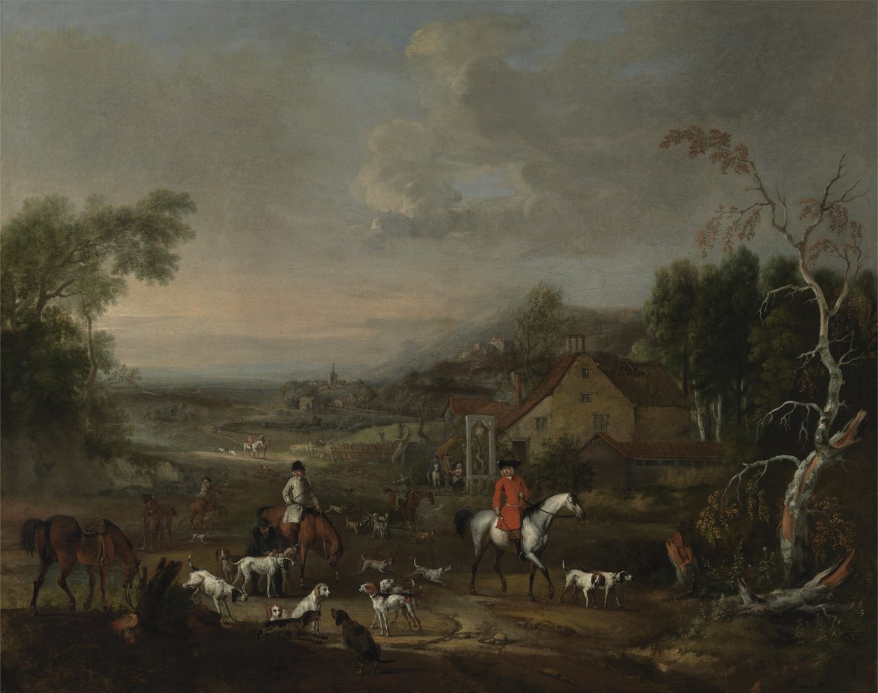 El reverendo Jemmet Browne en una reunión de perros de caza, c.1730 de Peter Tillemans