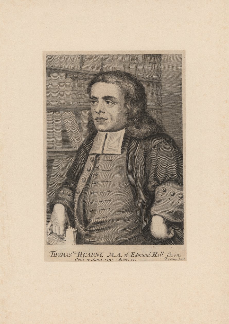 Thomas Hearne, grabado por George Vertue, c.1735 de Peter Tillemans