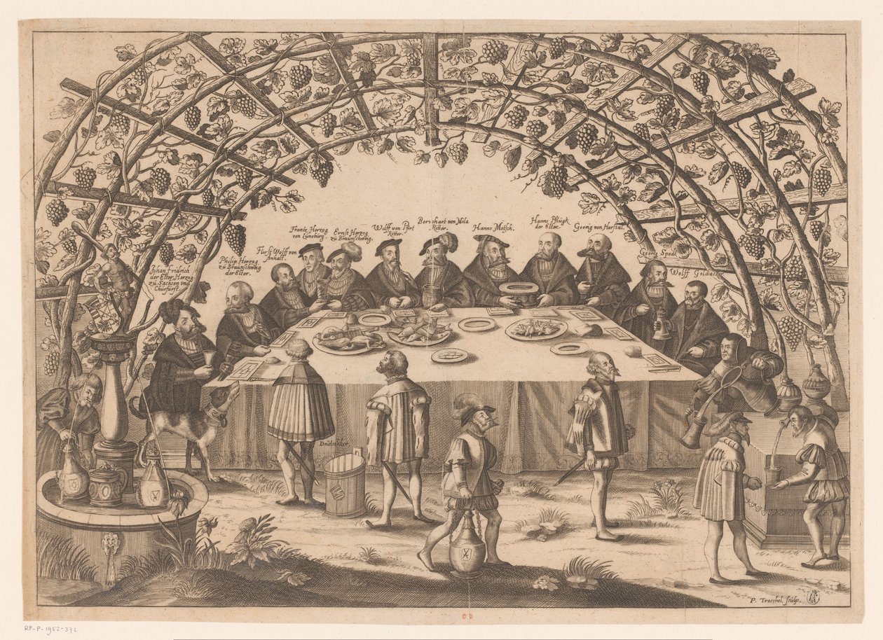 Banquete con los implicados en la Asociación Schmalkaldic de Peter Troschel