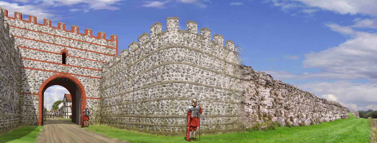 Puerta sur de las murallas de la ciudad romana de Silchester, siglo III de Peter Urmston