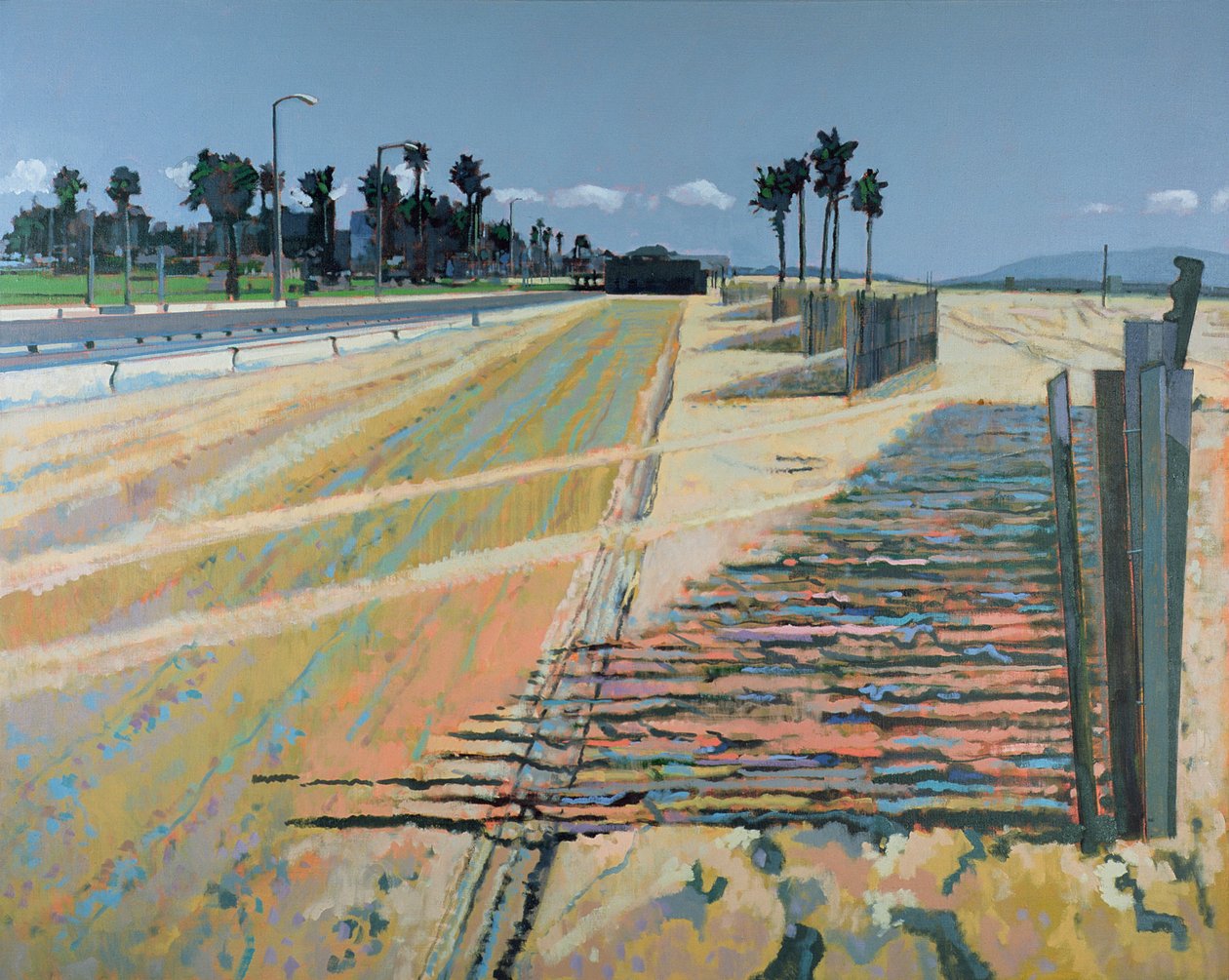 Valla en la playa, Santa Mónica, EE.UU., 2002 (óleo sobre lino) de Peter Wilson