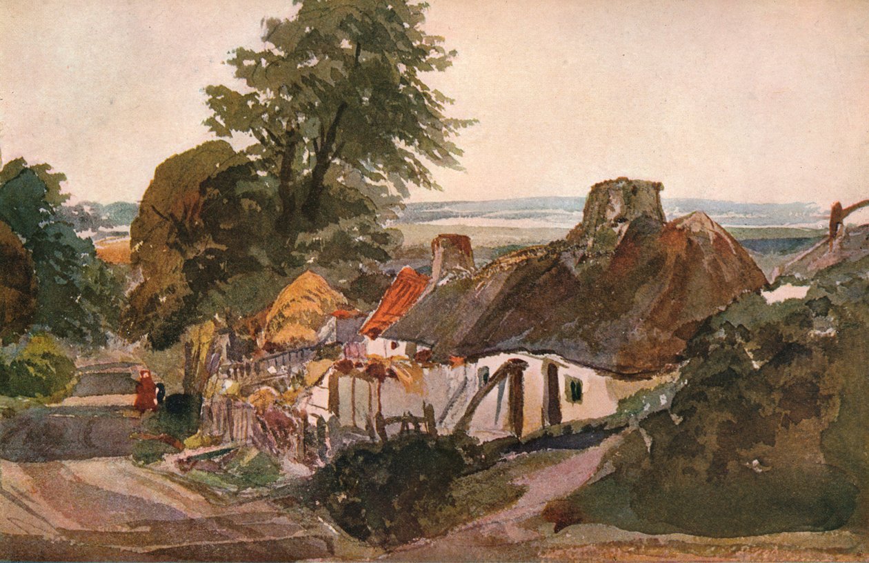 Un Camino con Cabañas, c1820 de Peter de Wint